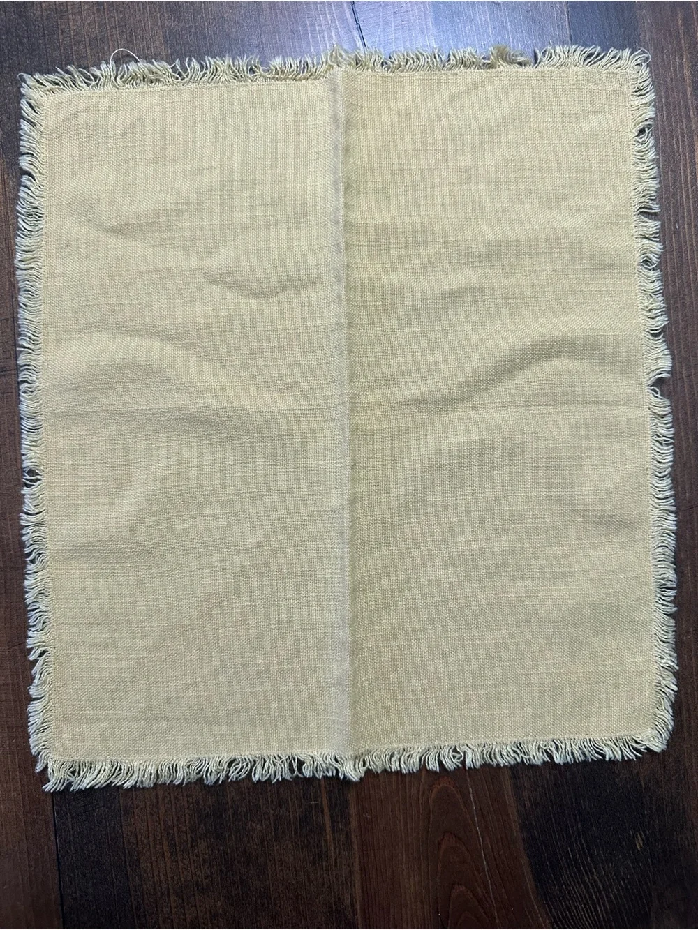 Vintage Orange & Yellow Fringe Cloth Napkins Set of 7 12x12- Groovy